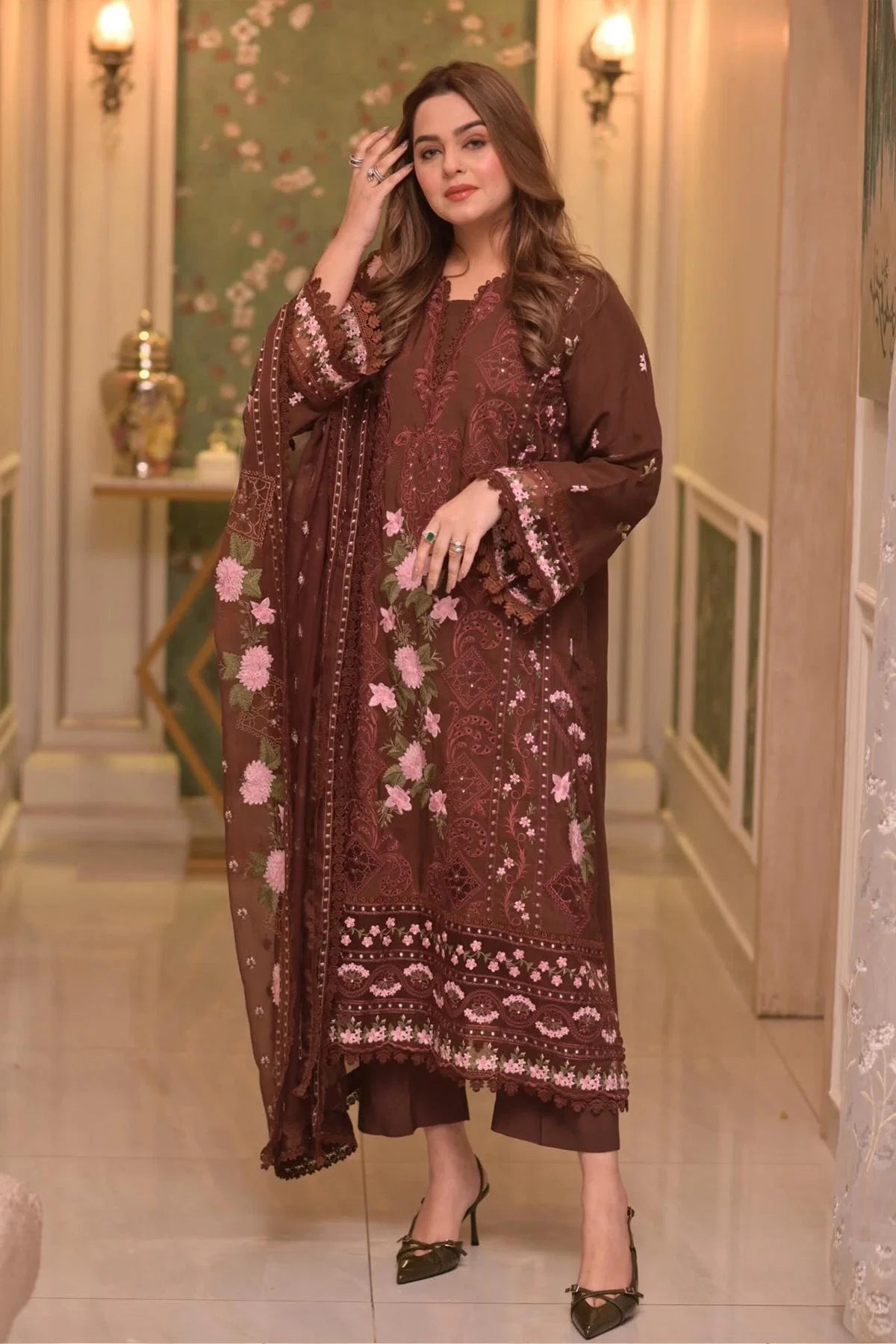 Aneelas Lawn Unstitched Embroidered