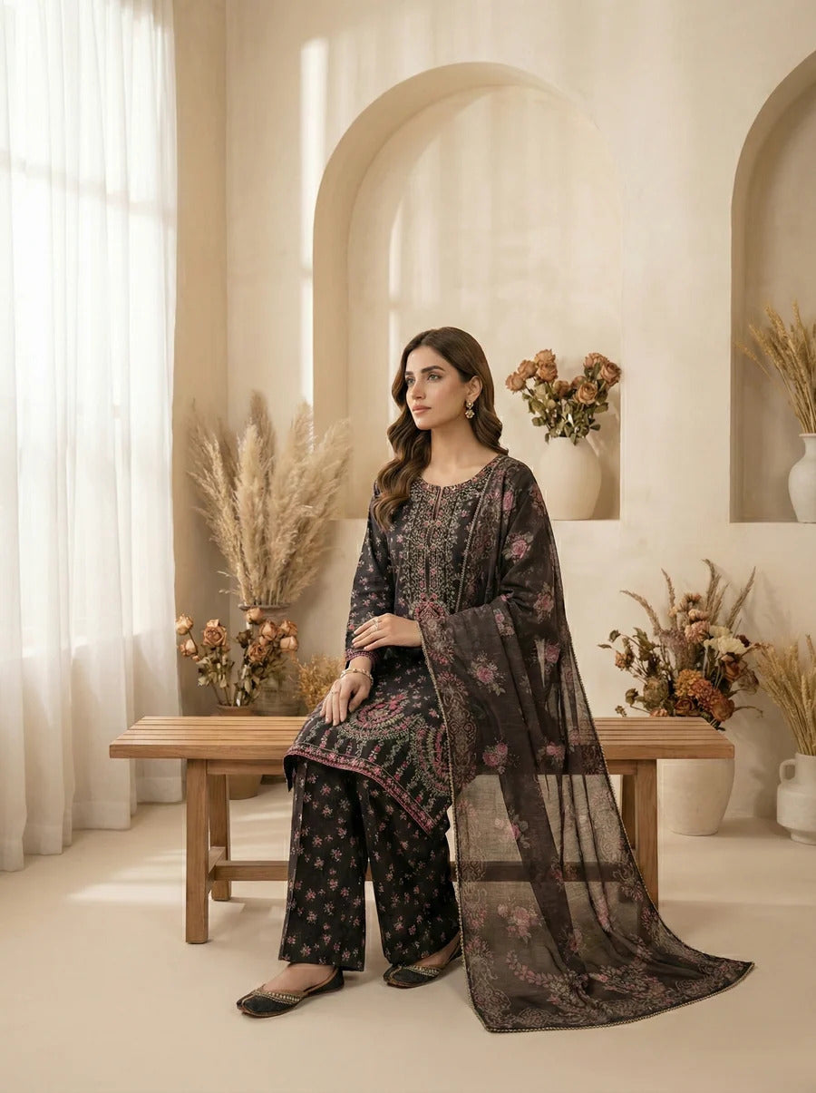 Mohagni 3pc Khaddar Suit|E161