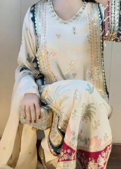 Kaftan White 2pc Suit|E119