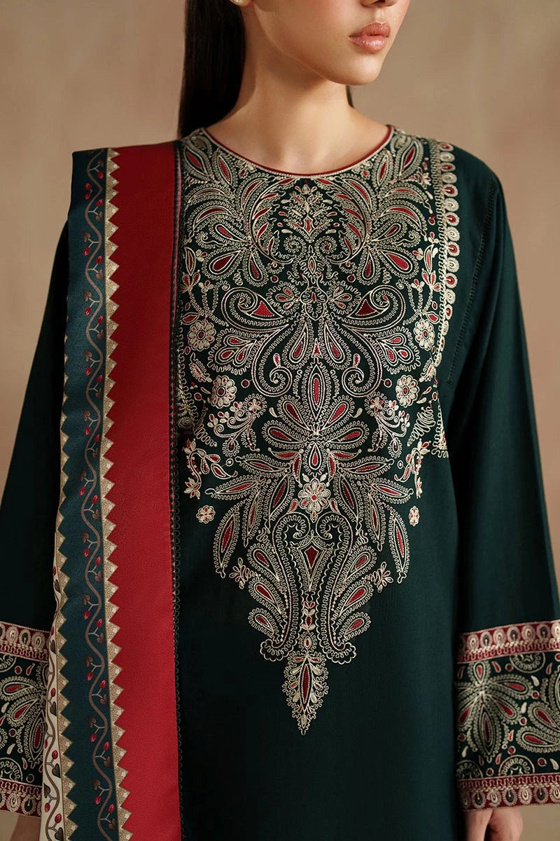 Jasmine | 3-Piece Embroidered Dhank Suit|E190