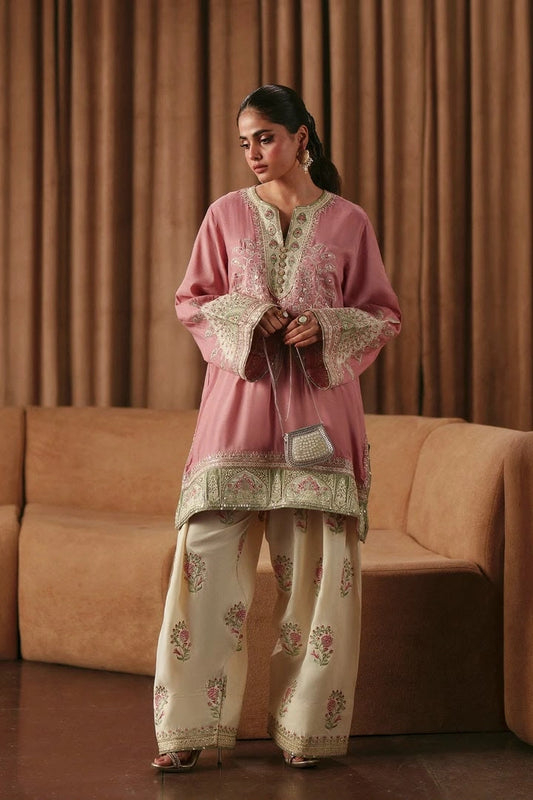 Ebroidered two-piece Silk suit by Ethnic|E103