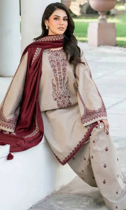 Baroque 3-piece embroidered suit|E99