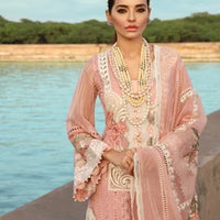 SR-28 Premium Lawn Unstitched 3-Piece Suit with Embroidered Organza Dupatta