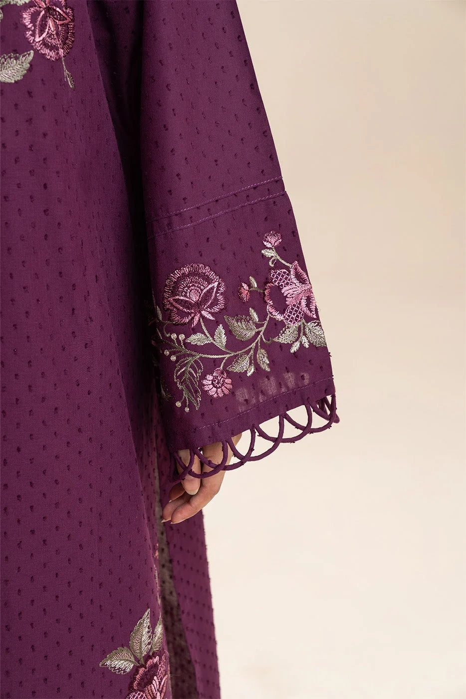Dark Purple Eastern 3-Piece Unstitched Winter Stuff Suit|E116
