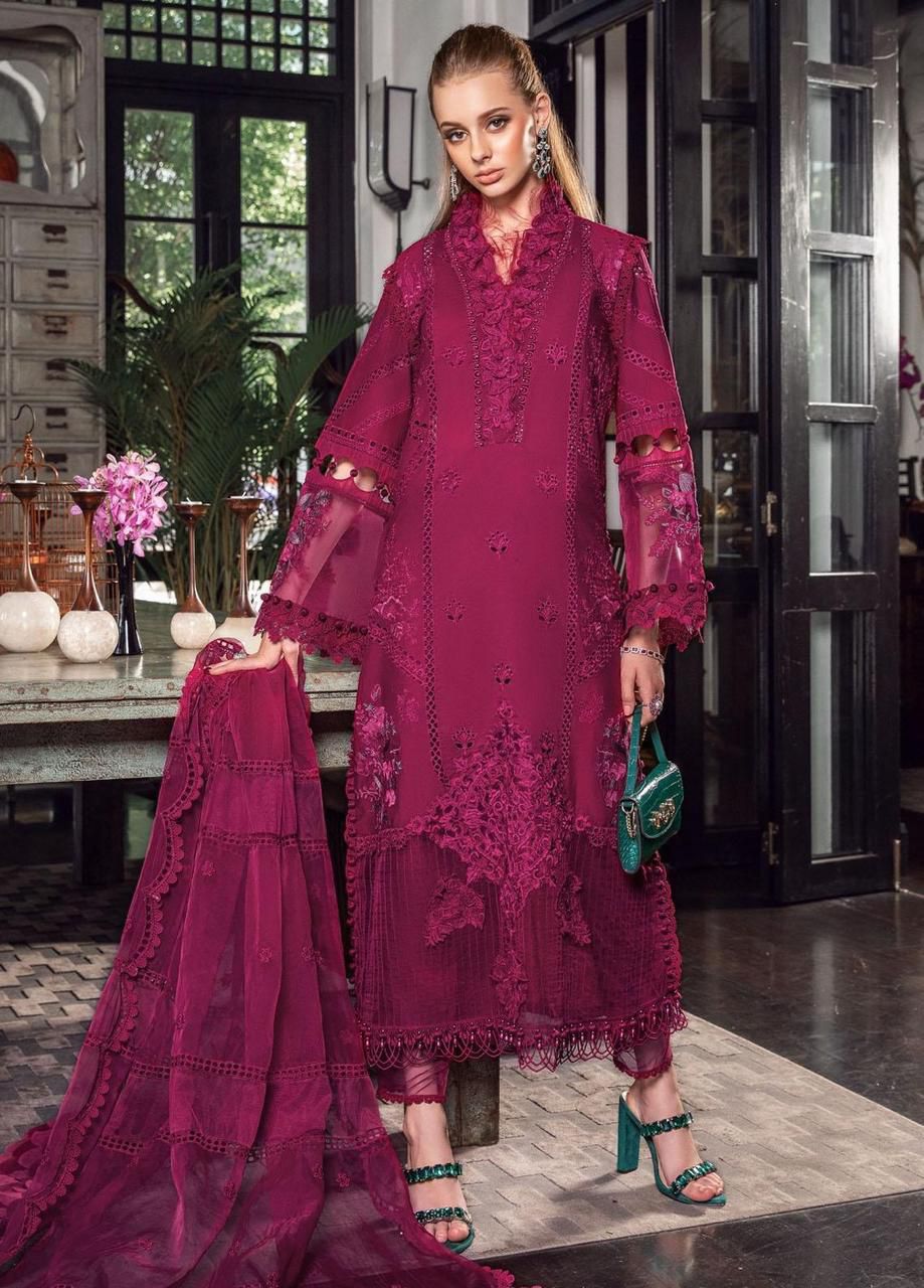 Maria B Magenta Chikankari Embroidery Collection