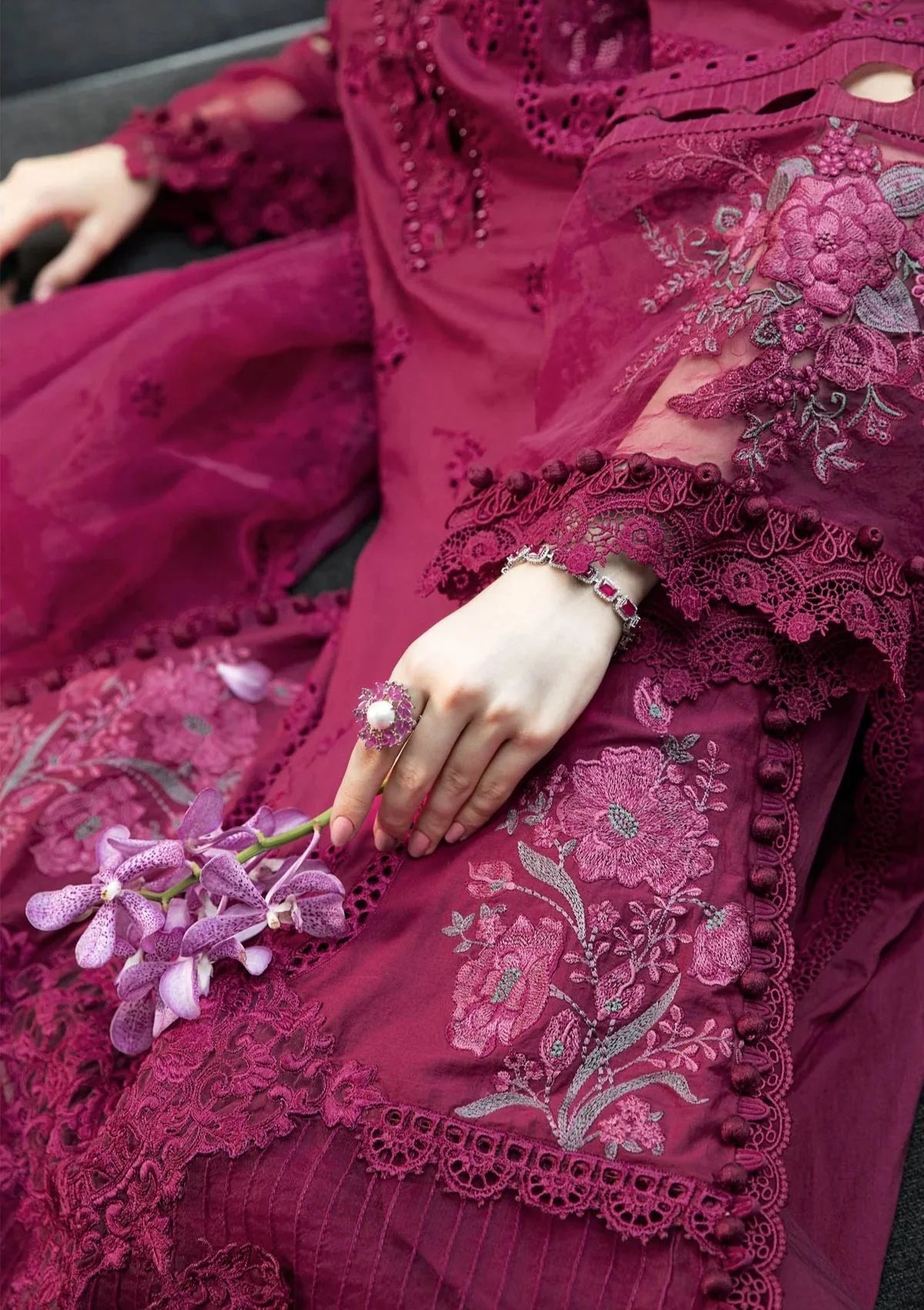 Maria B Magenta Chikankari Embroidery Collection