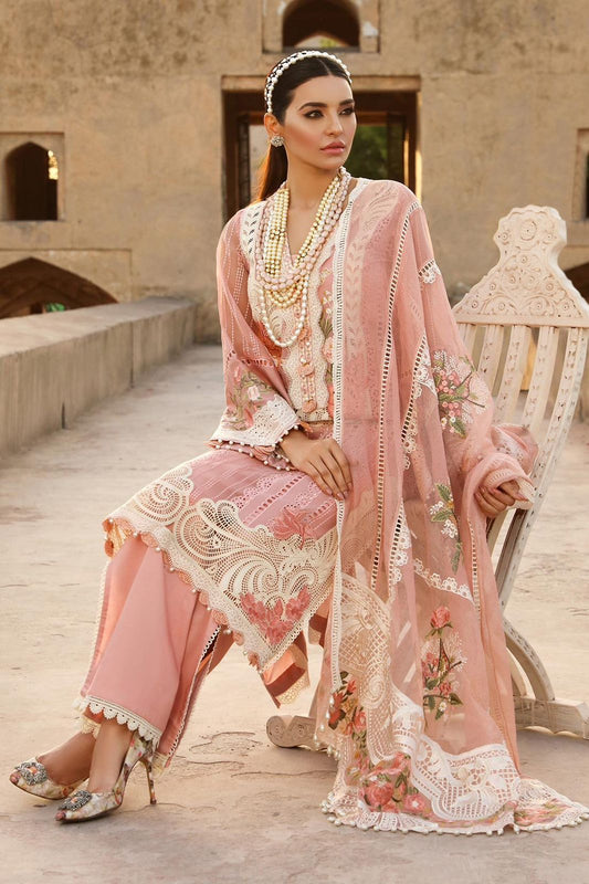 SR-28 Premium Lawn Unstitched 3-Piece Suit with Embroidered Organza Dupatta