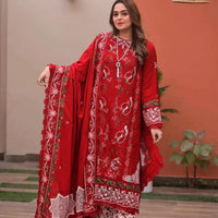 Aneelas Lawn Embroidered Luxury 3 Piece Dress