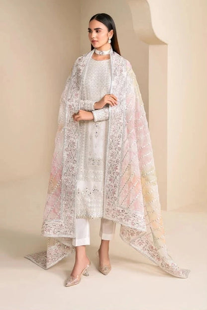Baroque embroidered chiffon unstitched three-piece suit|E88