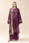 Dark Purple Eastern 3-Piece Unstitched Winter Stuff Suit|E116