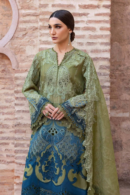 Luxury Maria.B Green Suit Winter Collection |E121