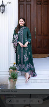 Lawn-3PC Embroidered Green Summer Collection Suit|E132