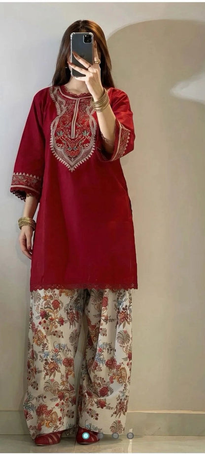 Kesar embroidered 2pc 3 Colours|142