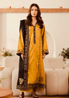 Mustard-yellow contrasting black shawl|E158