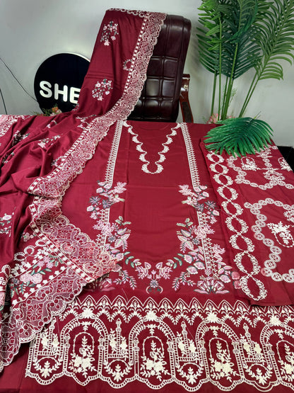 Kahf 3pc Unstitched Dhanak|E127