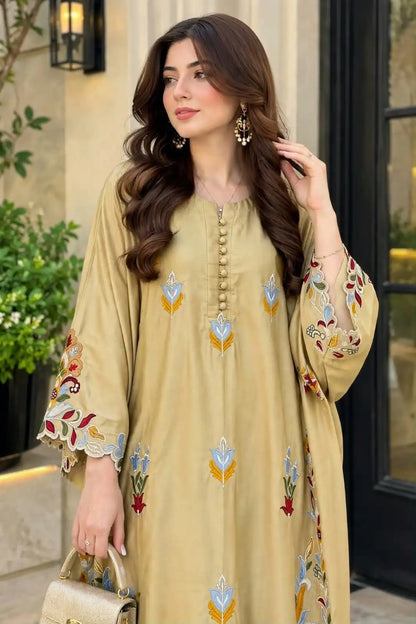 Embroidered Silk 2pc|E157
