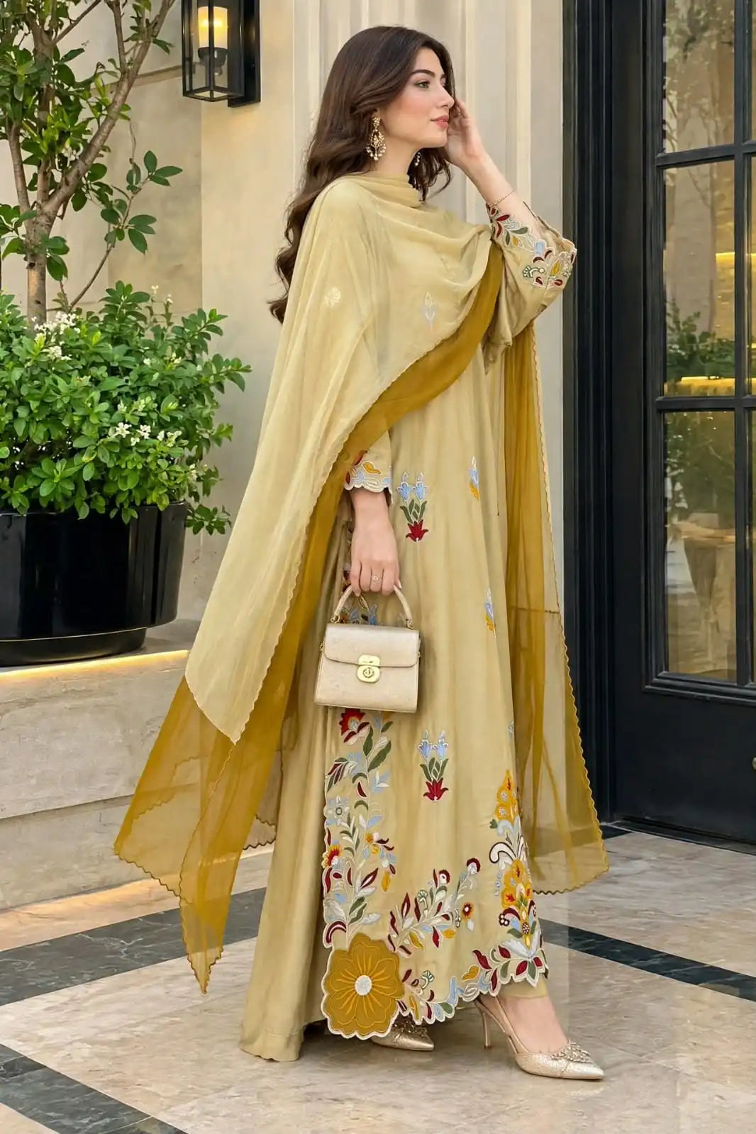 Embroidered Silk 2pc|E157