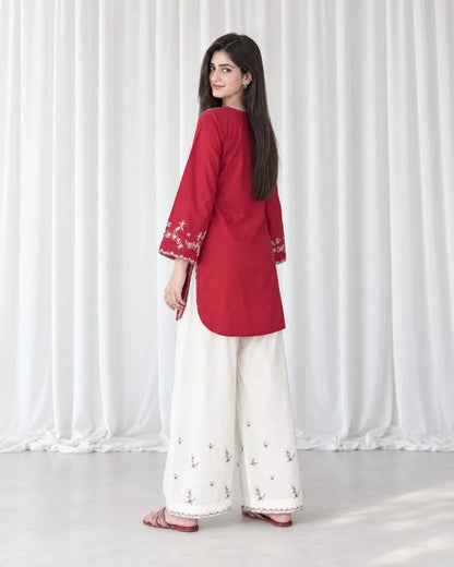 Embroidered Dhanak suit|E165
