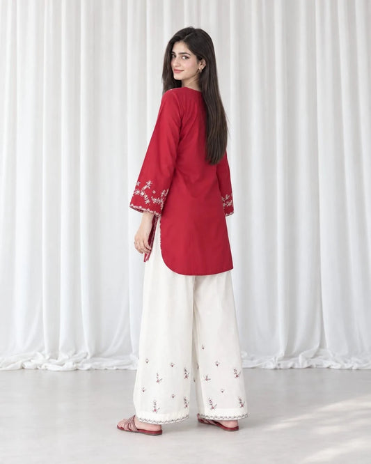 Embroidered Dhanak suit|E165