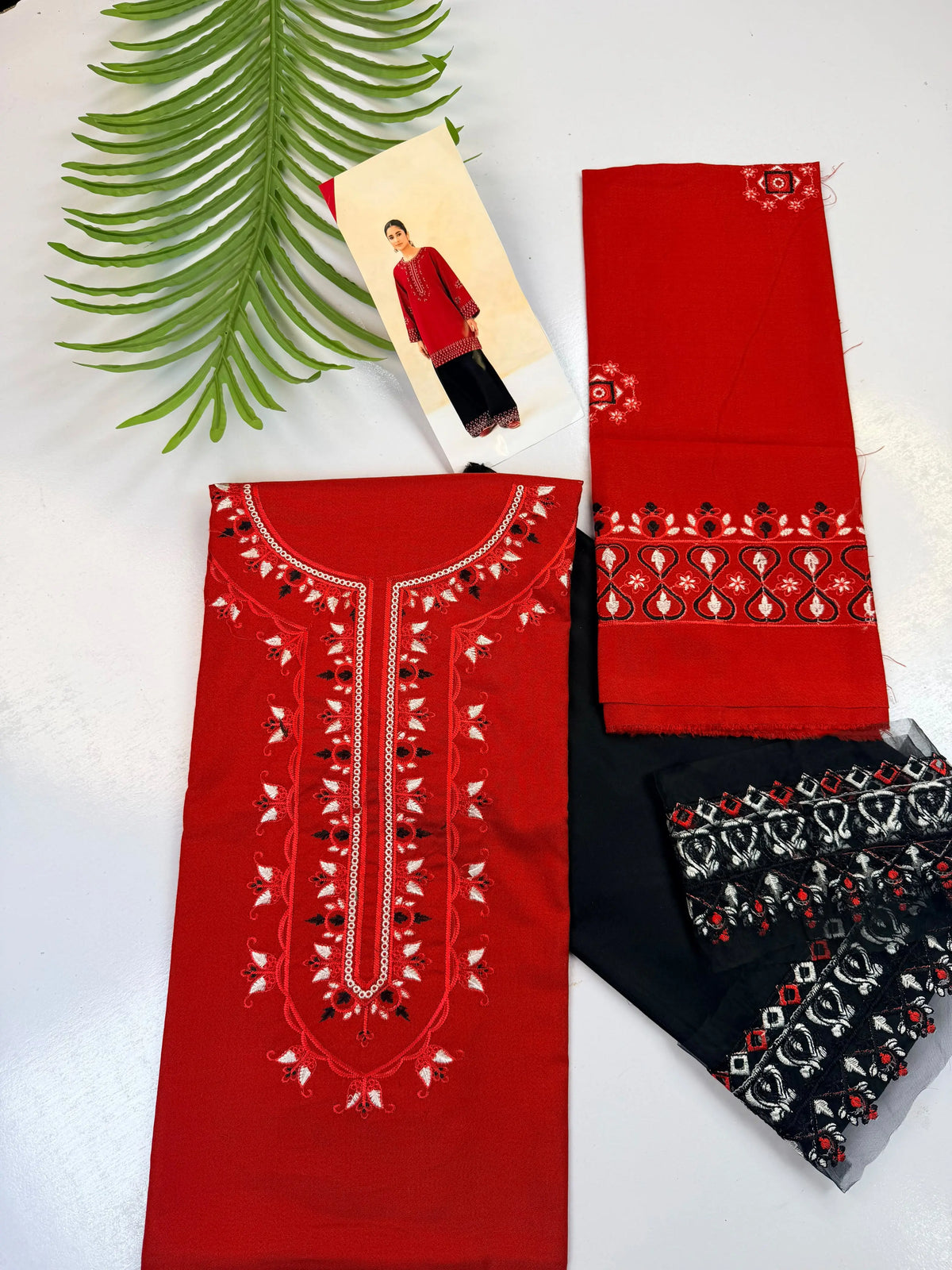 2pc Red Black Suit|E184