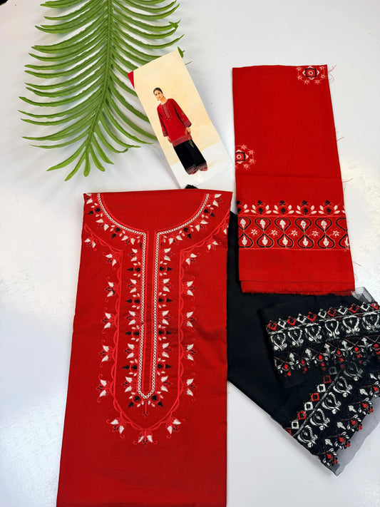 2pc Red Black Suit|E184