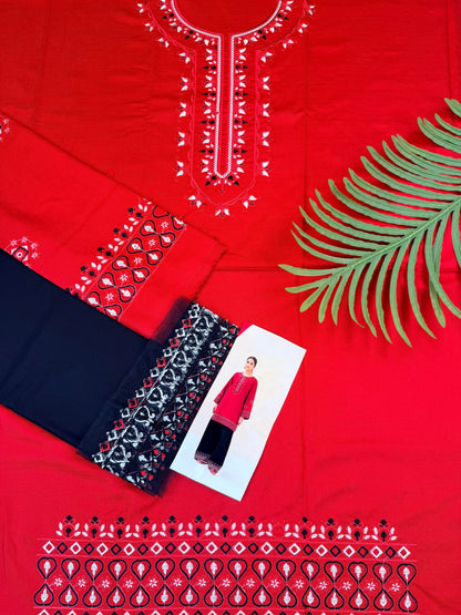2pc Red Black Suit|E184