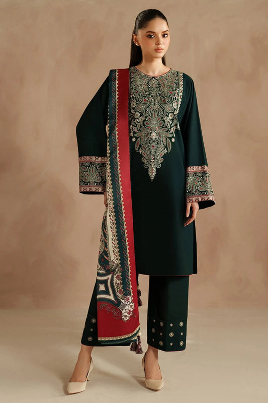 Jasmine | 3-Piece Embroidered Dhank Suit|E190