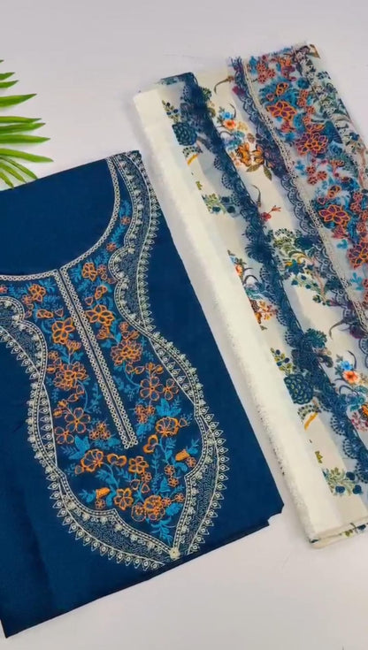 Kesar embroidered 2pc 3 Colours|142