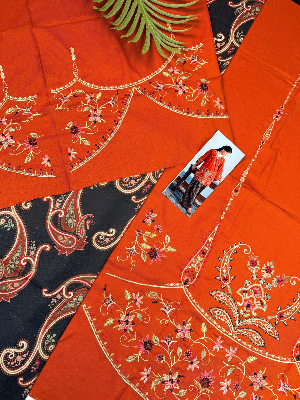 Viral Ethnic Embroidered 2-Piece Dhanak Suit|E171