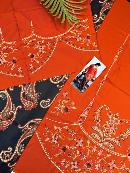Viral Ethnic Embroidered 2-Piece Dhanak Suit|E171