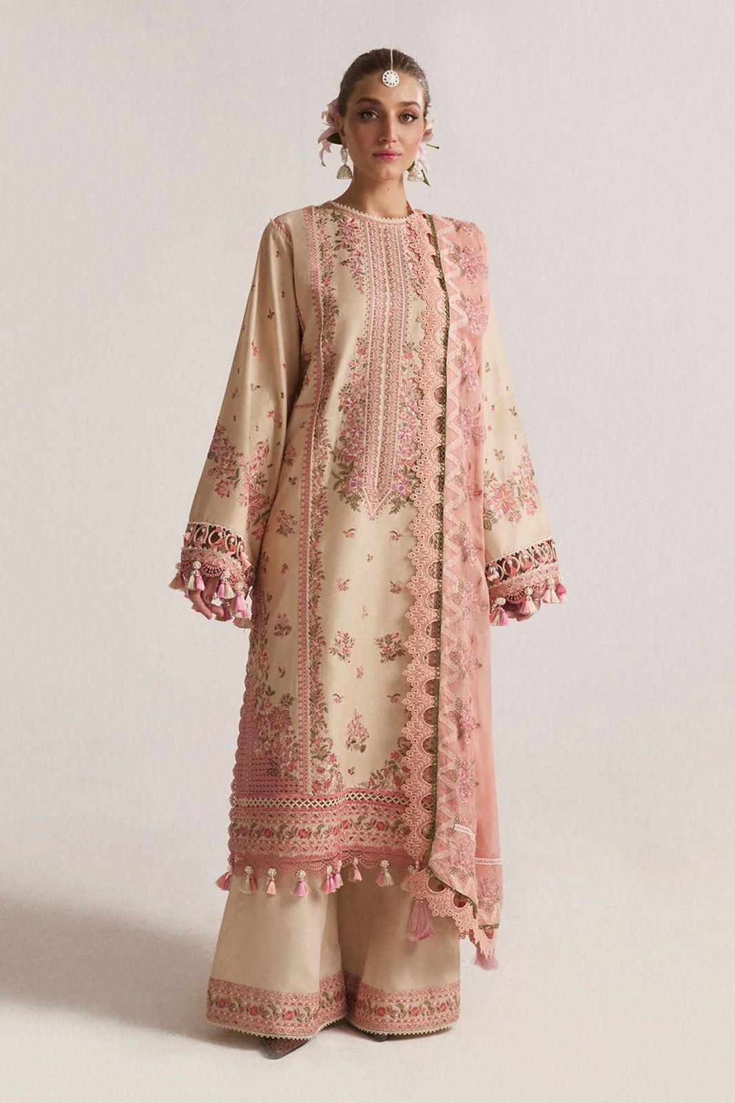 3-Piece Embroidered Lawn Dress Design with Premium Quality