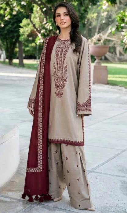 Baroque 3-piece embroidered suit|E99
