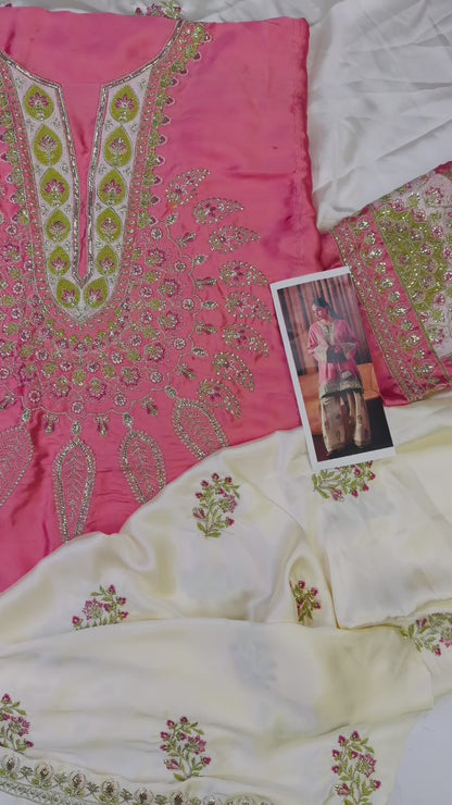 Ebroidered two-piece Silk suit by Ethnic|E103