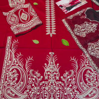 Marjjan Maroon Embroidered 3-Piece Suit