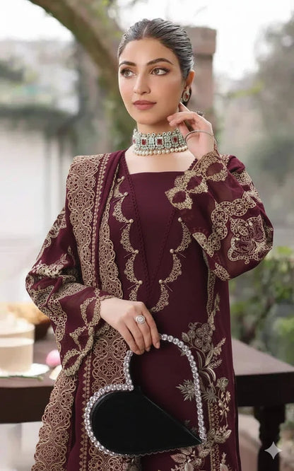 Kahf 3pc Unstitched Dhanak|E127